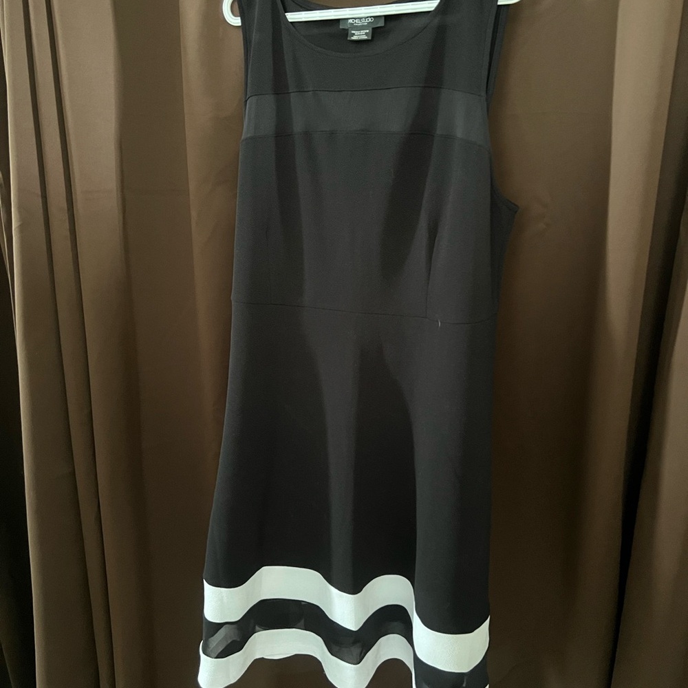 Michel Studio Black and White Sheath Mini Dress